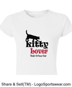 Ladies Kitty Lover Shirt White Design Zoom